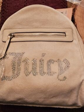 NWT Juicy Couture Cream Rhinestone⁹ Logo Backpack ...